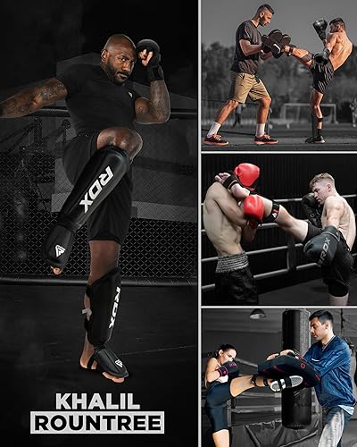 Miniatura 5 de RDX Shin Guards Kickboxing Muay Thai, SATRA SMMAF Approved, Premium Maya Hide Leather, Leg Instep Protection Pads, MMA Martial Arts Kicking Sparring