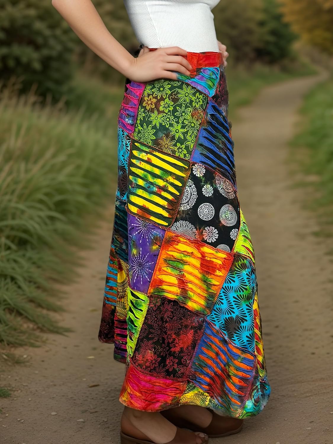 Agan Traders Women’s 2026 Boho Skirts for Women Patchwork Long Cotton Wrap Skirts