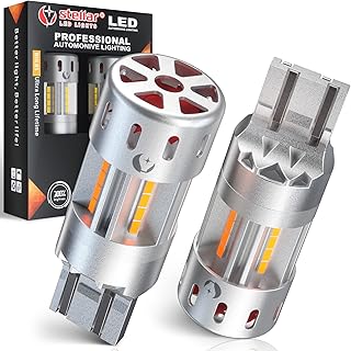 Stellar. Revolutionary 2023 Technology, 7443 7440 T20 LED Turn Signal Bulb with Built-in Resistor, Amber Color, 24W 4000Lm, Error-Free, Anti Hyper Flash (2 PCS)