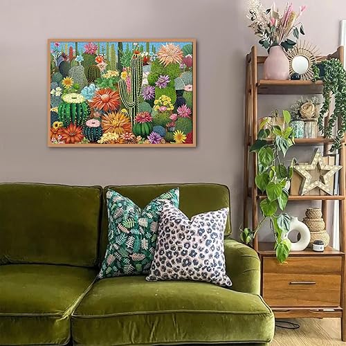 Miniatura 6 de Rompecabezas de suculentas para adultos, rompecabezas de jardín de flores de cactus, rompecabezas de 1000 piezas, rompecabezas de plantas naturales