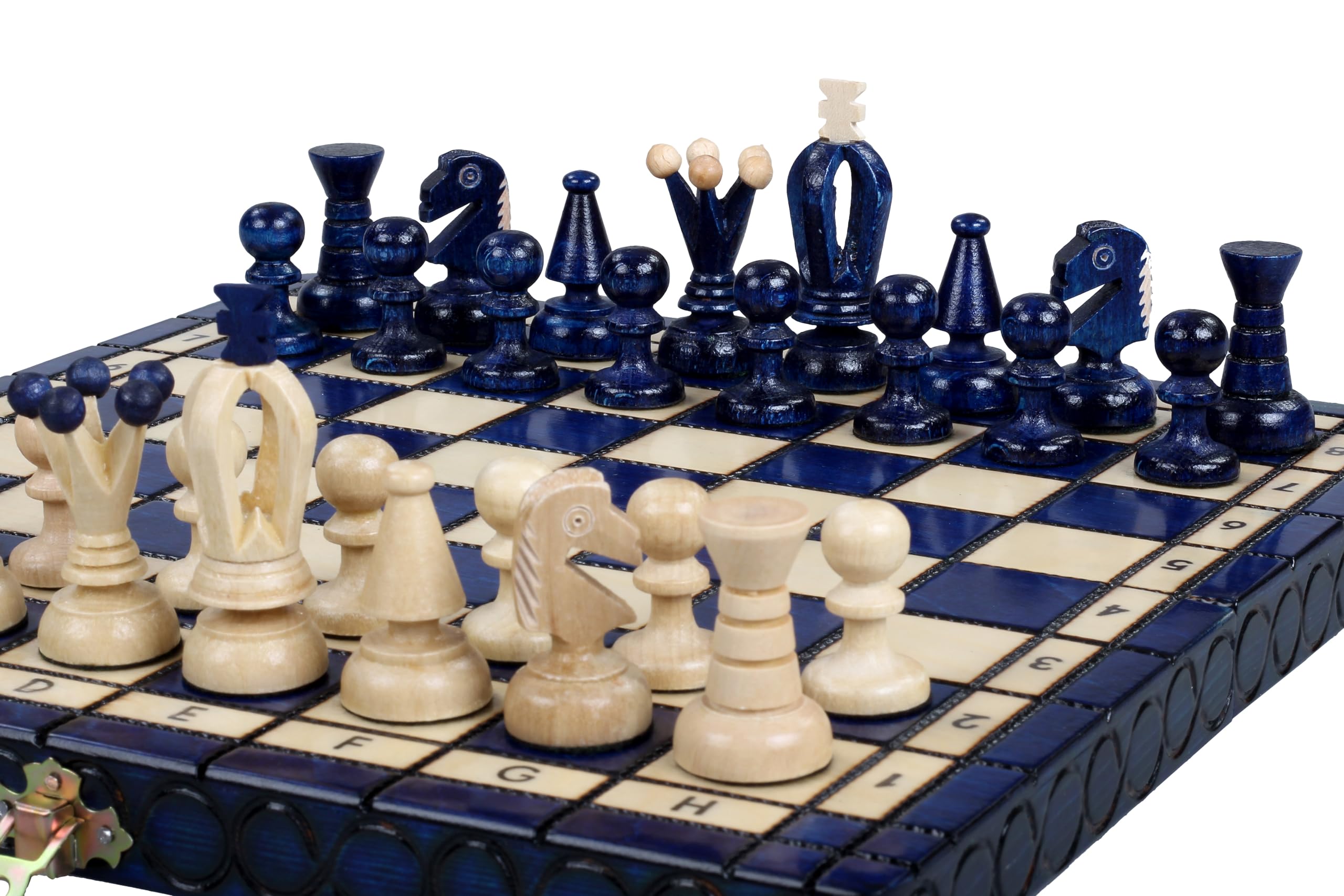 Sunrise Chess - Juego de ajedrez (tamaño compacto, máximo placer de juego), color azul