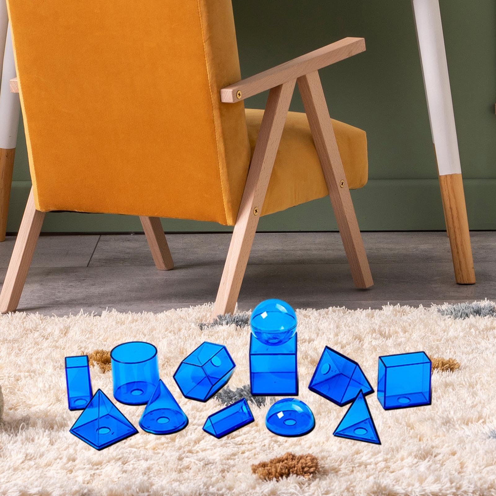 12 Piezas de Sólidos Geométricos, Formas Geométricas 3D para Niños Y Niñas, Decoración Del Hogar.