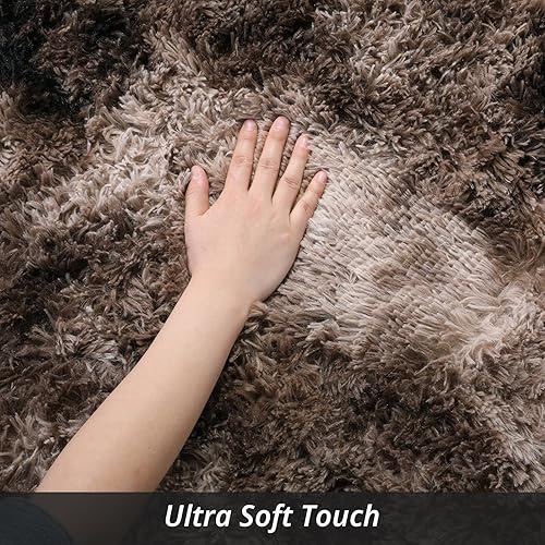 Miniatura 14 de HOMBYS Alfombra lanuda de 9 x 12 pies, alfombra de felpa ultra mullida de piel sintética grande para sala de estar, dormitorio, alfombra mullida