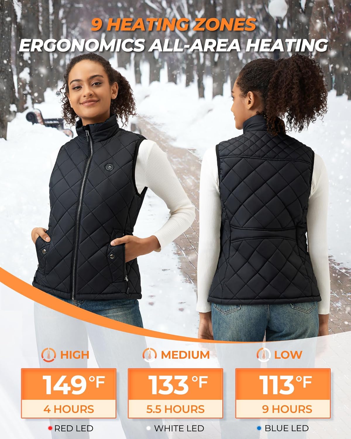 Women's Heated Vest with 16000mAh 7.4V Battery, Ergonomics Heating System, Smart Temp Control, Heated Vest for Women S - Image 2