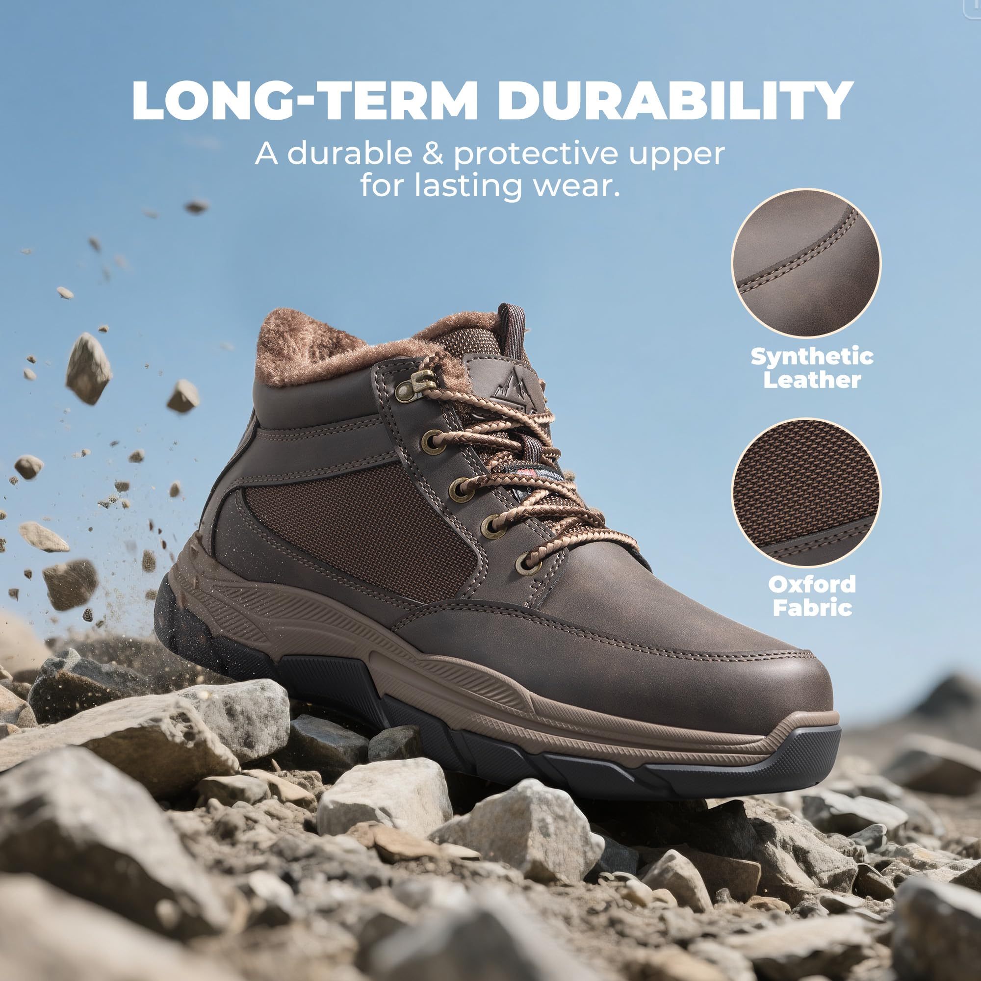 NORTIV 8 Bottes de neige imperméables pour homme - Légères et décontractées - Chukka