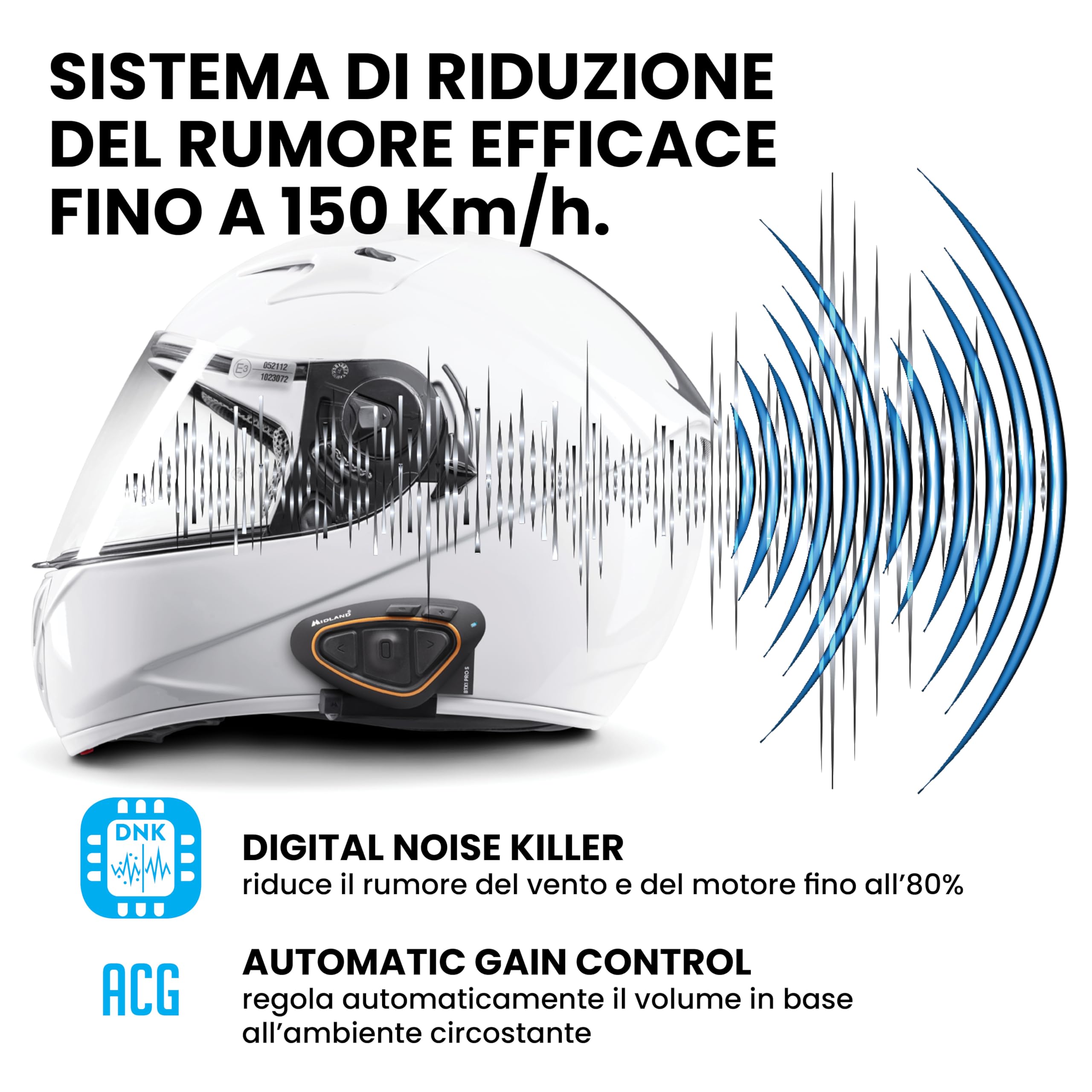 Midland BTX1 Pro Twin C1230.16, Interfono Moto Bluetooth Doppio, Auricolari Casco Impermeabili IPX6, Cancellazione del Rumore, Moto a Moto, Batteria 23h, Portata 300 m, Web Radio via App.