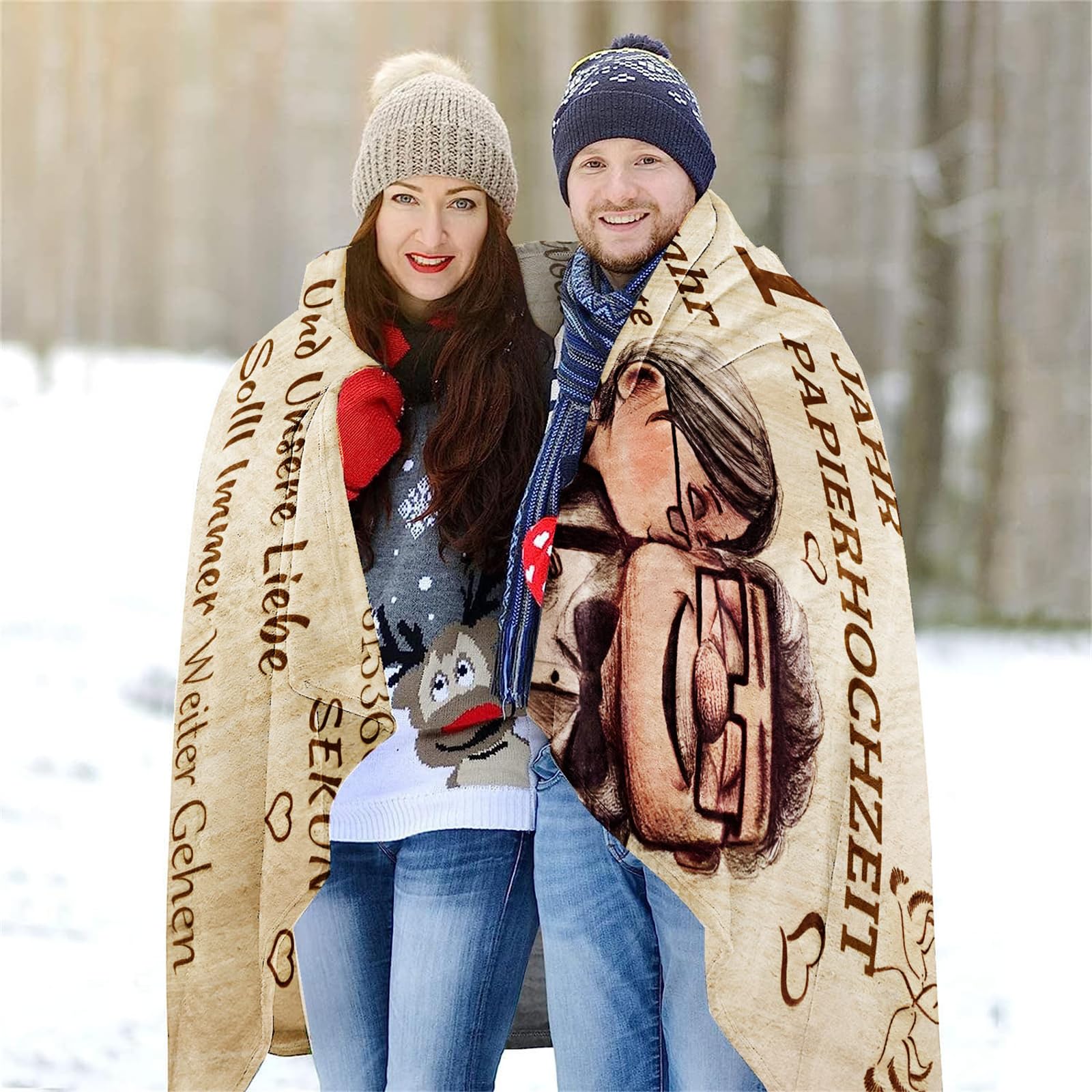 Kuscheldecke An Meine Frau Mann, 1. Hochzeitstag Geschenk für Frauen Männer,Flauschige Fleecedecke Geburtstagsgeschenk Hochzeitsgeschenk Geschenkideen