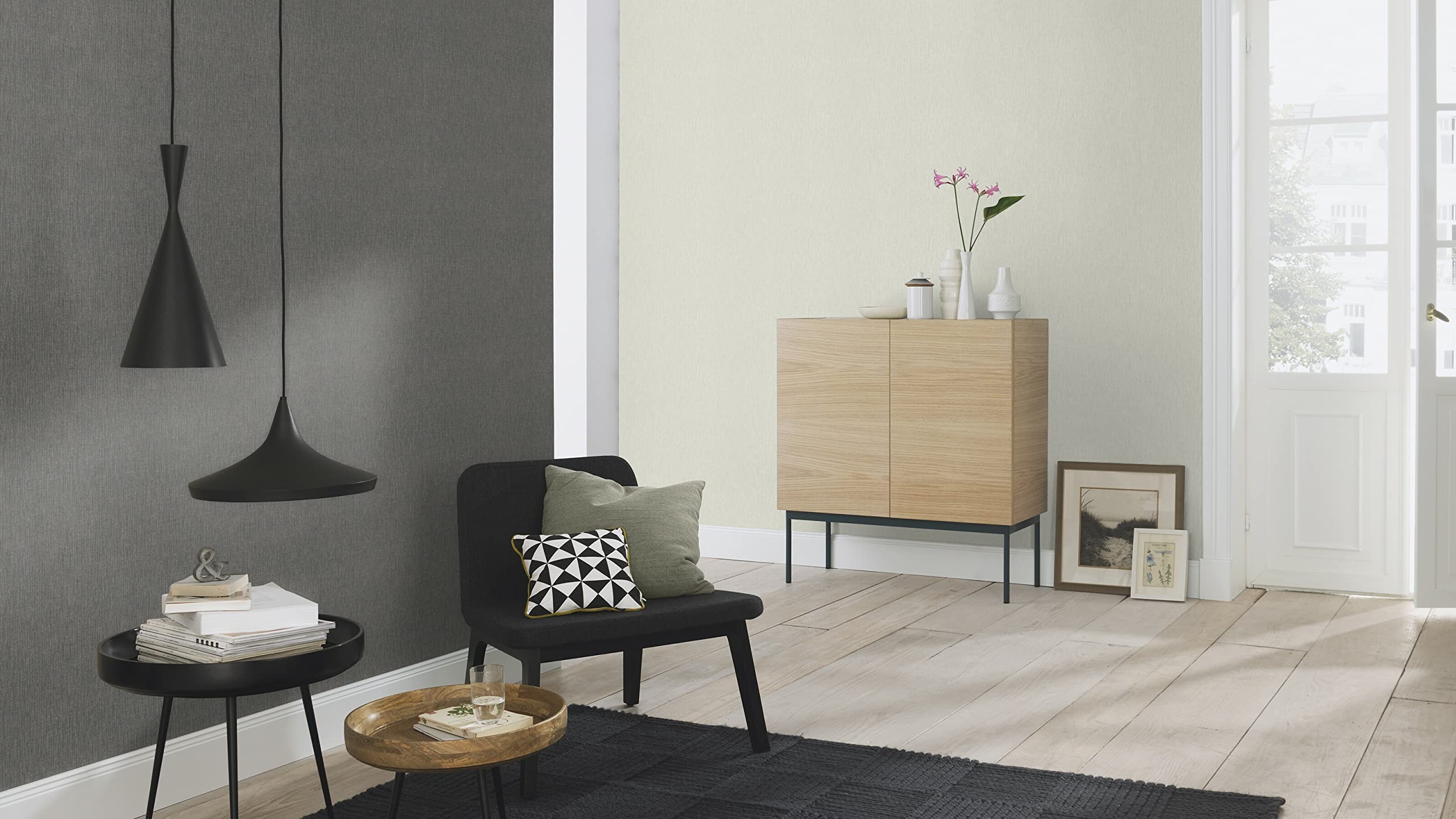 Rasch Tapeten Non Woven Wallpaper (universell) Grey 10,05 m x 0,53 m Highlands 550436, Gray, 53 x 1005 cm - Image 4