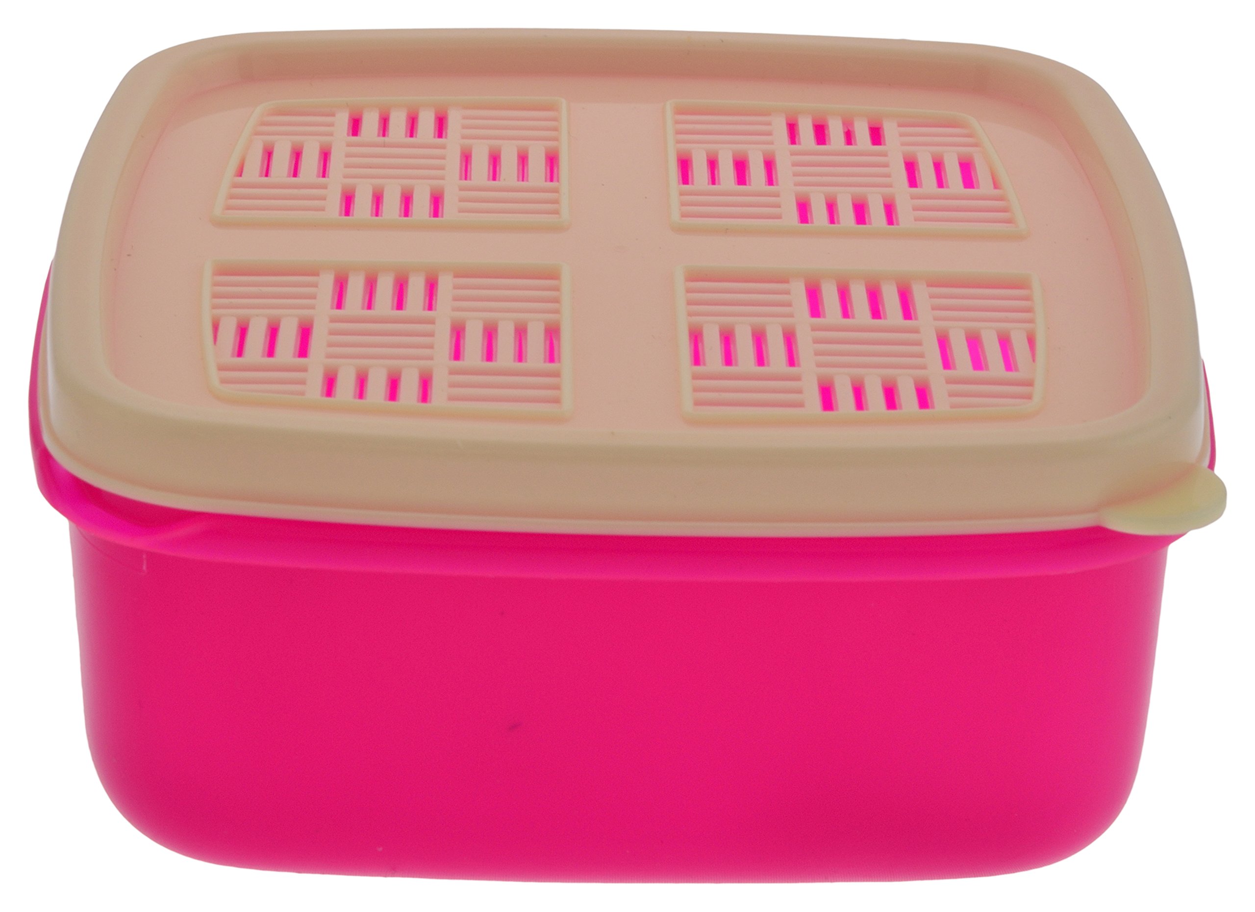 Regalo Plastic Storage Container with Open Vants Lid, 200 ml, 1-Piece, Pink
