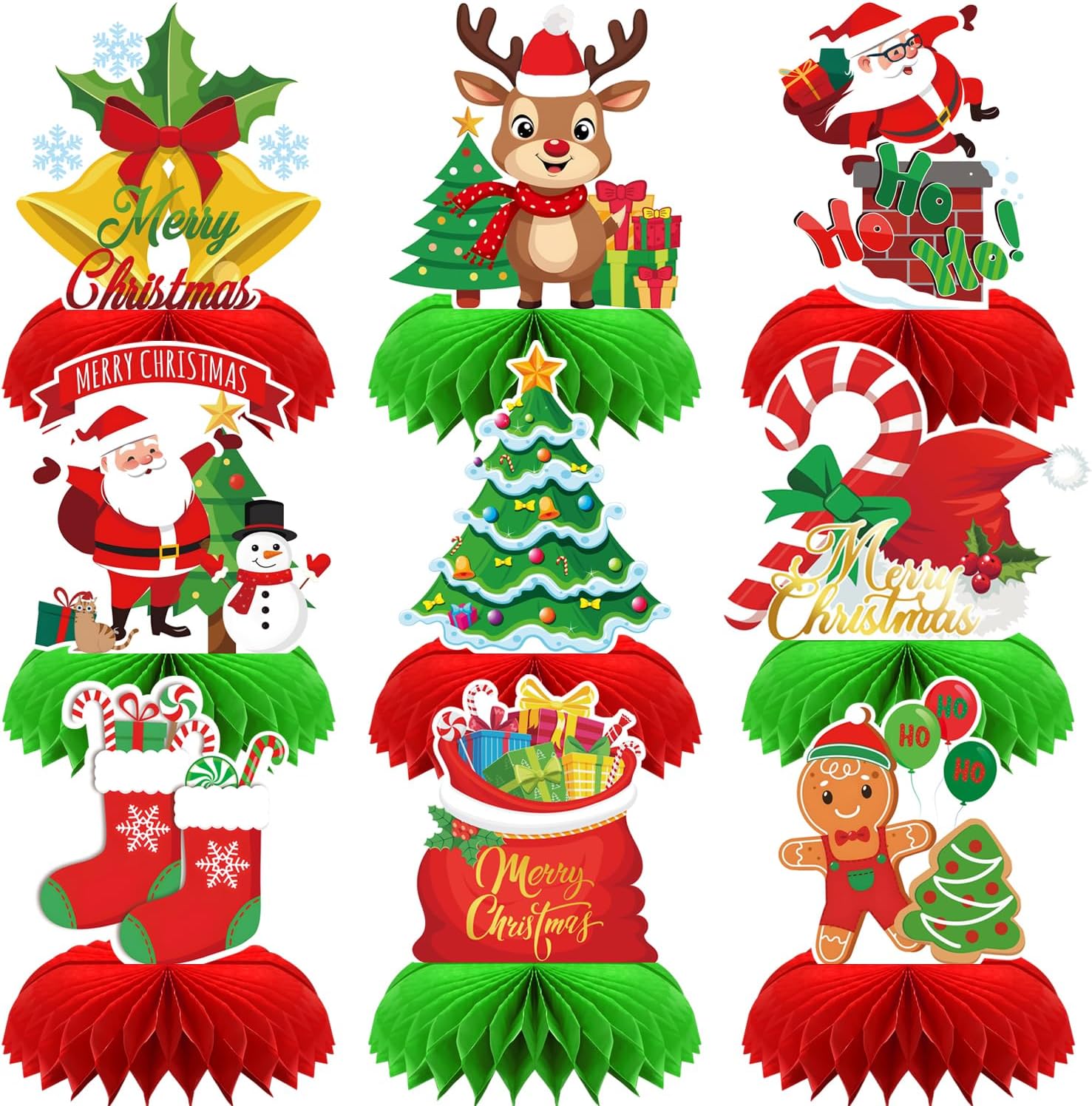 Christmas Table Decorations, Christmas Centerpieces for Tables, Christmas Centerpiece for Christmas Party Decorations, 9 Pcs