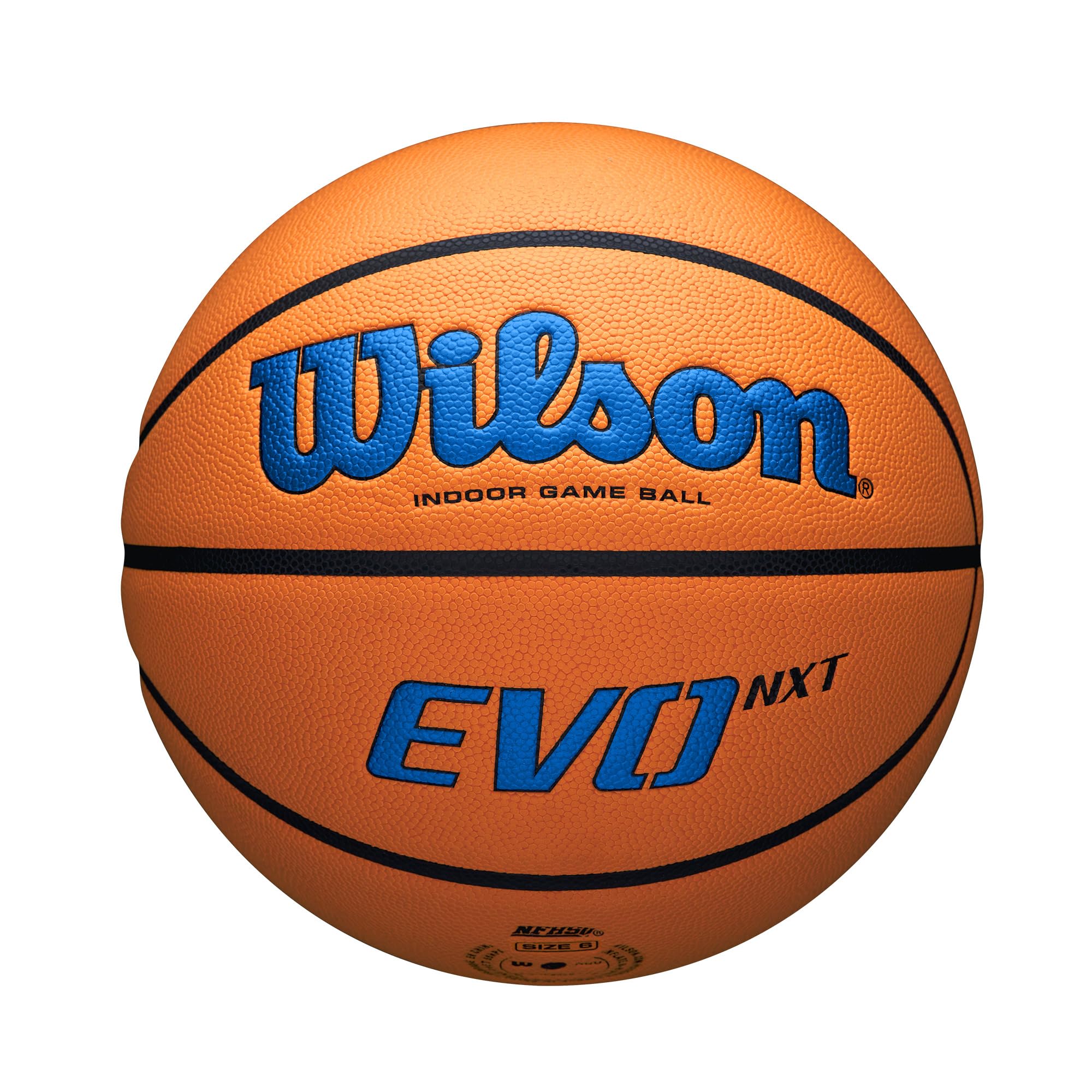 Wilson NCAA EVO NXT Official Indoor Game Basketballs - Sizes 6 and 7