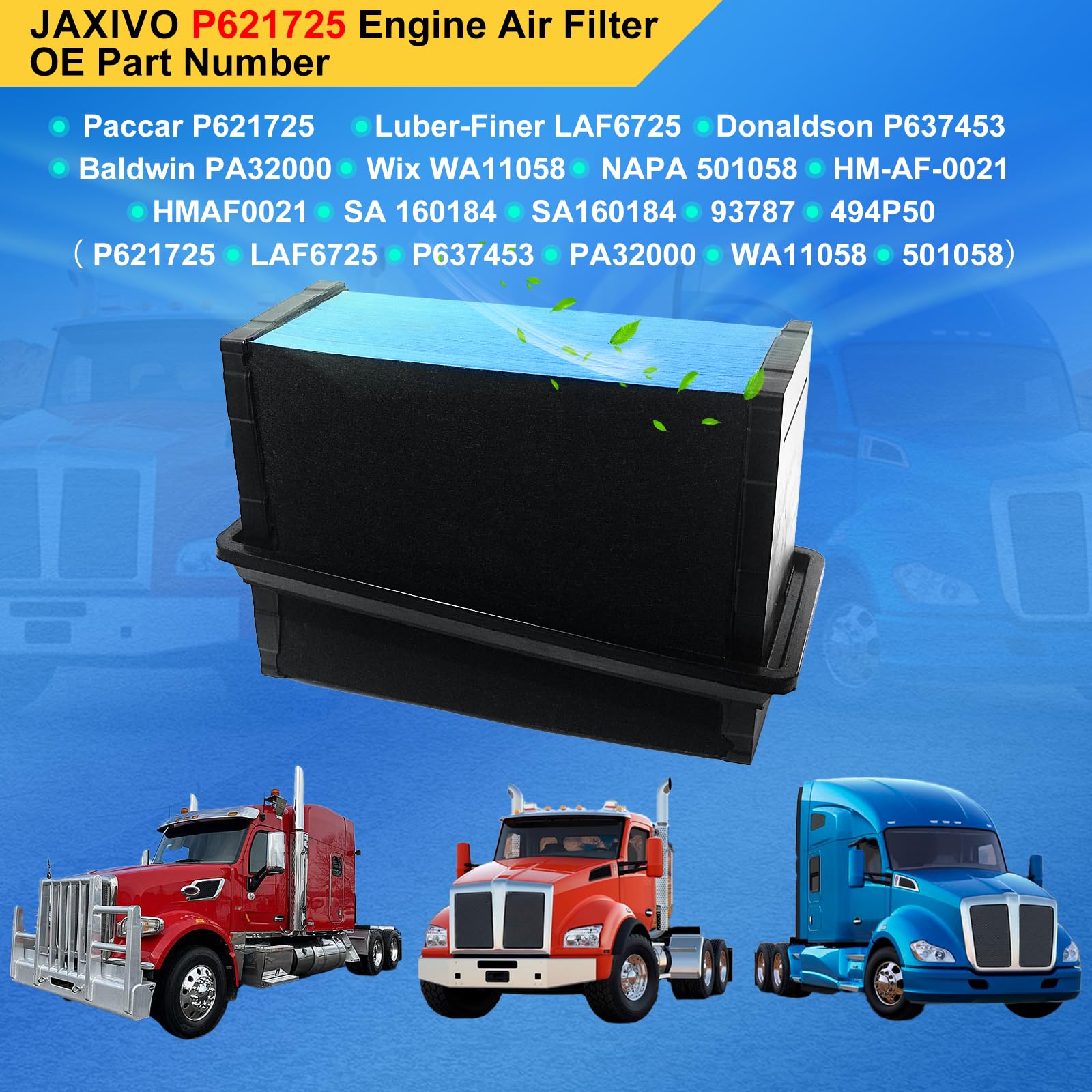 Amazon.com: Jaxivo P621725 Engine Air Filter for 15-20 T680 T880