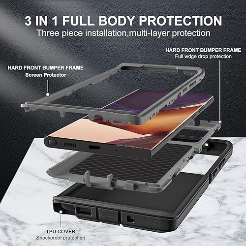 Miniatura 4 de Funda para Samsung Galaxy Note 20 Ultra, con 2 piezas protector de pantalla de TPU flexible autorreparable y protector de lente de cámara 3 en 1