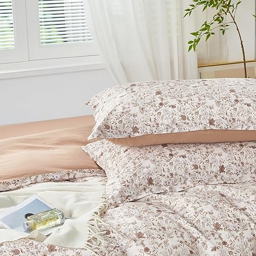 Miniatura 9 de SAPHREAS Juego de funda de edredón verde salvia, 3 piezas, tamaño King, estampado floral de margaritas blancas, 1 funda de edredón y 2 fundas de