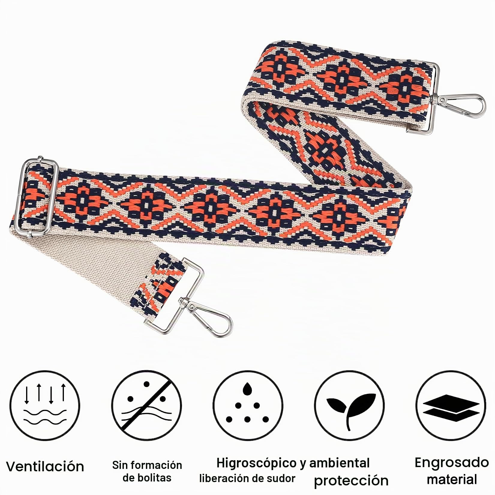 Bandolera para Bolsos, Correa de Hombro, Correa de Repuesto Ajustable, Correa Ancha Larga Universal para Mujer y Hombre, Bolso Crossbody Cambiar (Azul)