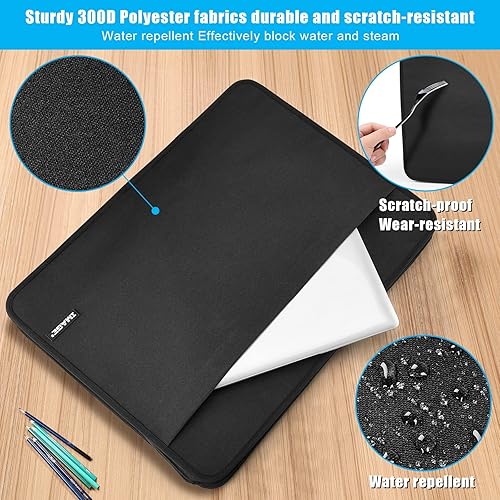 Miniatura 6 de IMAGE Bolsa portafolio de arte, 24 x 18 pulgadas, estuche de almacenamiento de arte negro, bolsa impermeable para tablero de dibujo con correa para