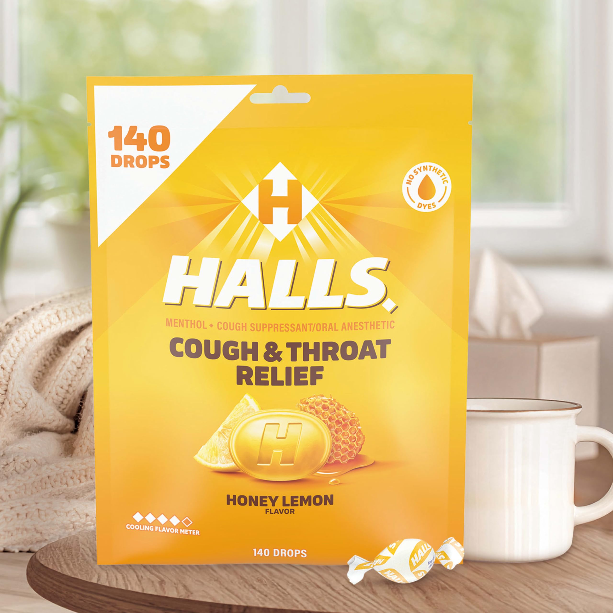 Halls Cough & Throat Relief Honey Lemon Cough Drops, Bulk Pack, 140 ct — Amazon image 6