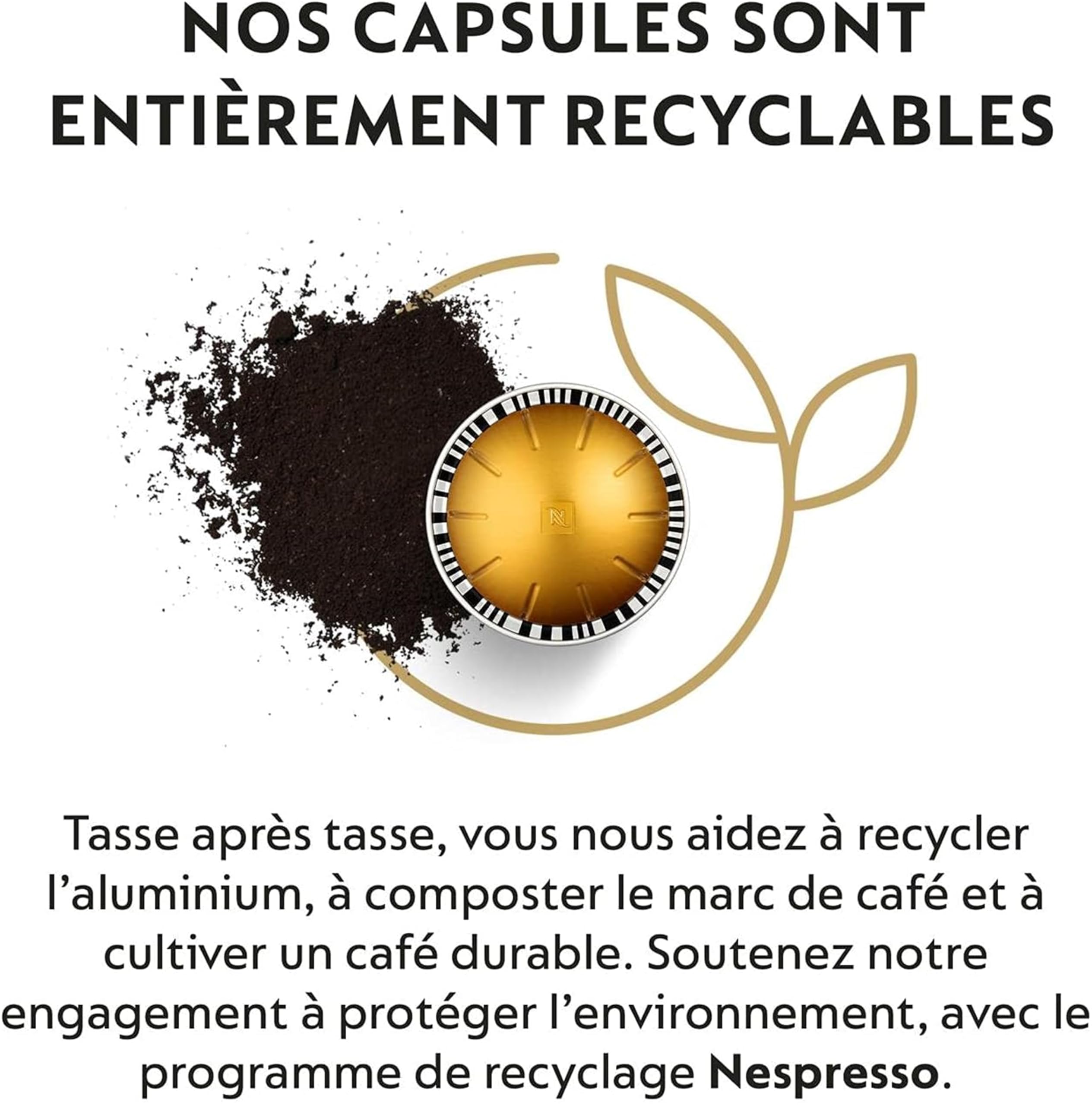 Nespresso Machine à café Vertuo Pop, Jaune Magimix Vertuo - Bundle 50 Capsules