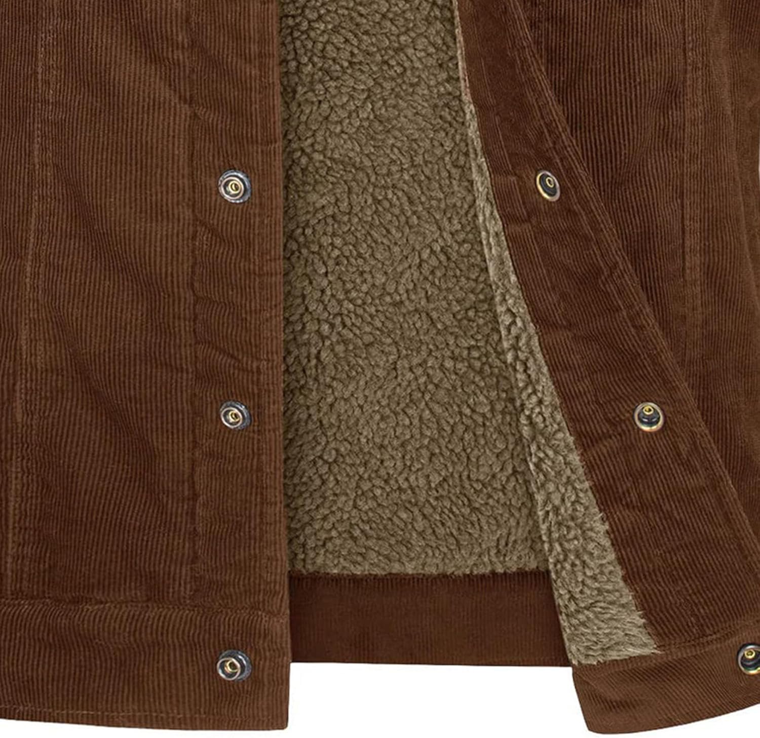 DGKaxiyaHM Men's Solid Color Button Lined Jackets Thick Plus Loose Velvet Coats Corduroy Flannel Casual Outerwear (Coffee,X-Large)