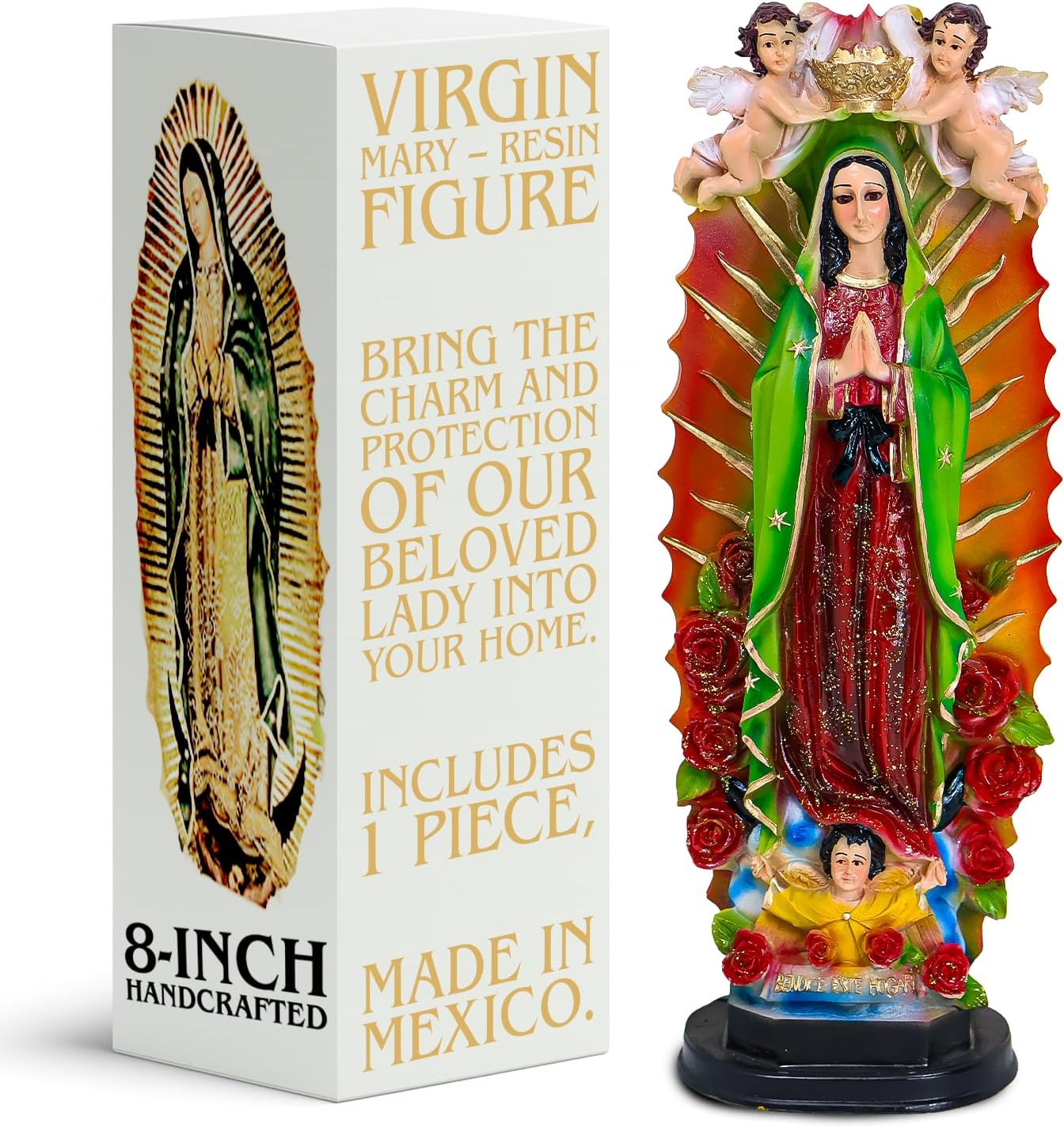 Nuestra Fe Virgin Mary Statue - Virgen de Guadalupe Statues - Blessed Mother Statues - Mary Statue Catholic - Our Lady of Guadalupe - Virgen Maria