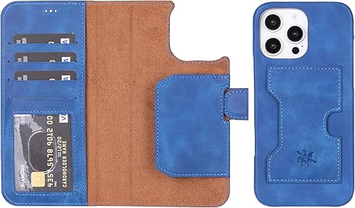 Miniatura 167 de Venito Funda tipo cartera para iPhone 15 con tarjetero y bloqueo RFID, funda de cuero para teléfono, funda desmontable de 6.1 pulgadas, Florencia