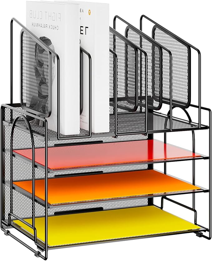 Marbrasse Mesh Desk Organizer, 4Tier Mesh Desk File