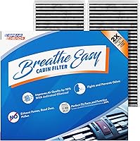 Vista 50 de Filtro de cabina AC y calefactor de defensa contra olores Breathe Easy de Spearhead, se ajusta como OEM, hasta un 25% más duradero con carbón