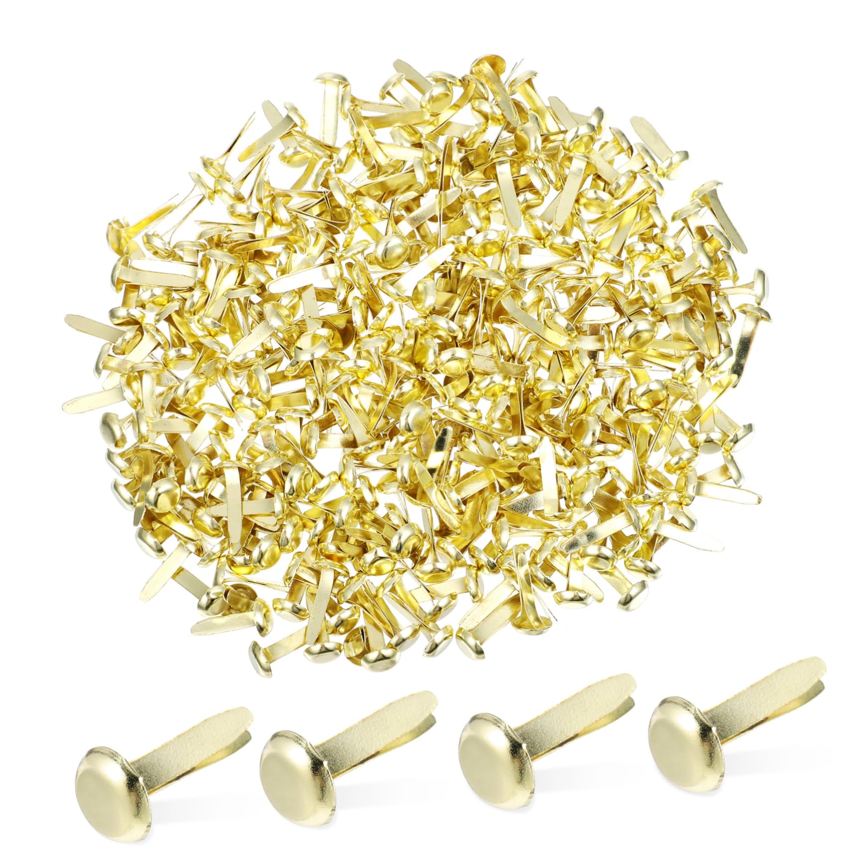 OSALADI Tiny Metal Pastel Brads Fasteners 300 Pcs Round Head Clips for DIY Cards Scrapbooking