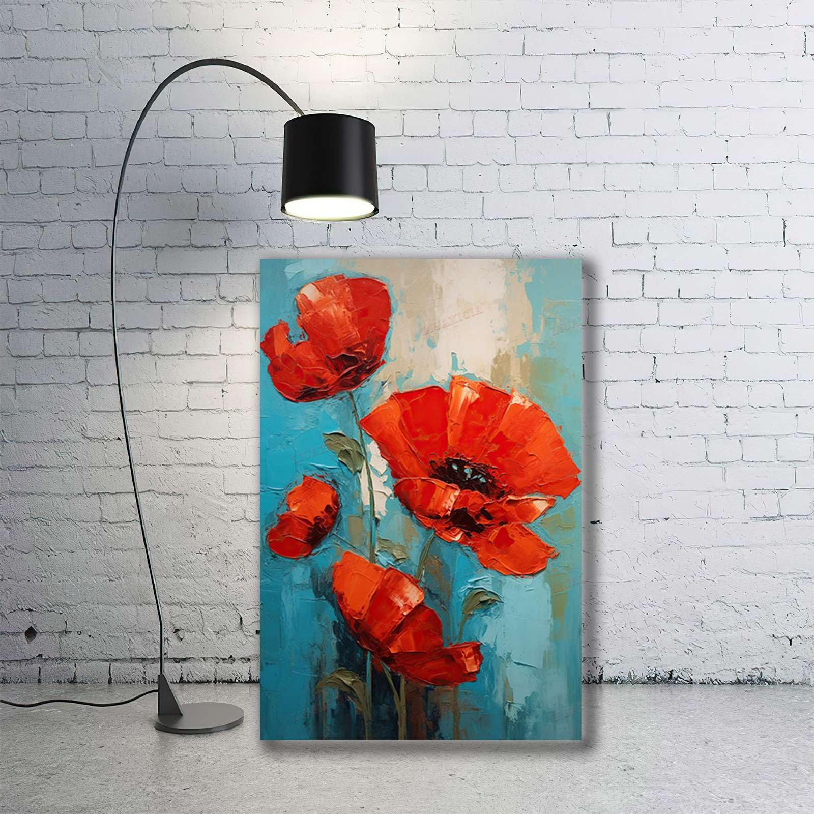 Amazon.com: Canvas Posters Print Poppy Oil Painting Flower Artwork