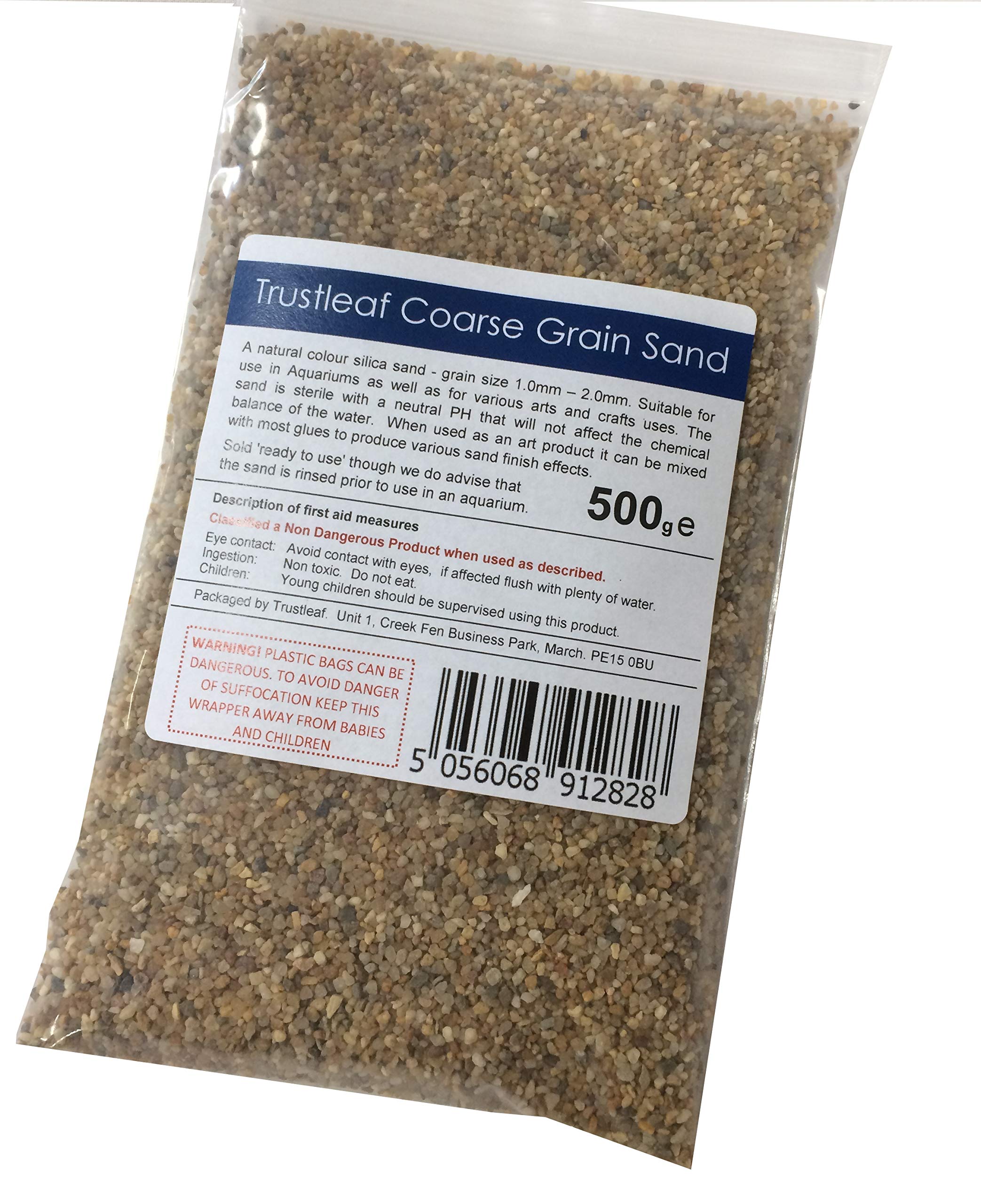 Trustleaf Brown 500G Natural Colour Silica Sand - Coarse Grain 1Mm-2Mm - Arts & Crafts - Aquariums