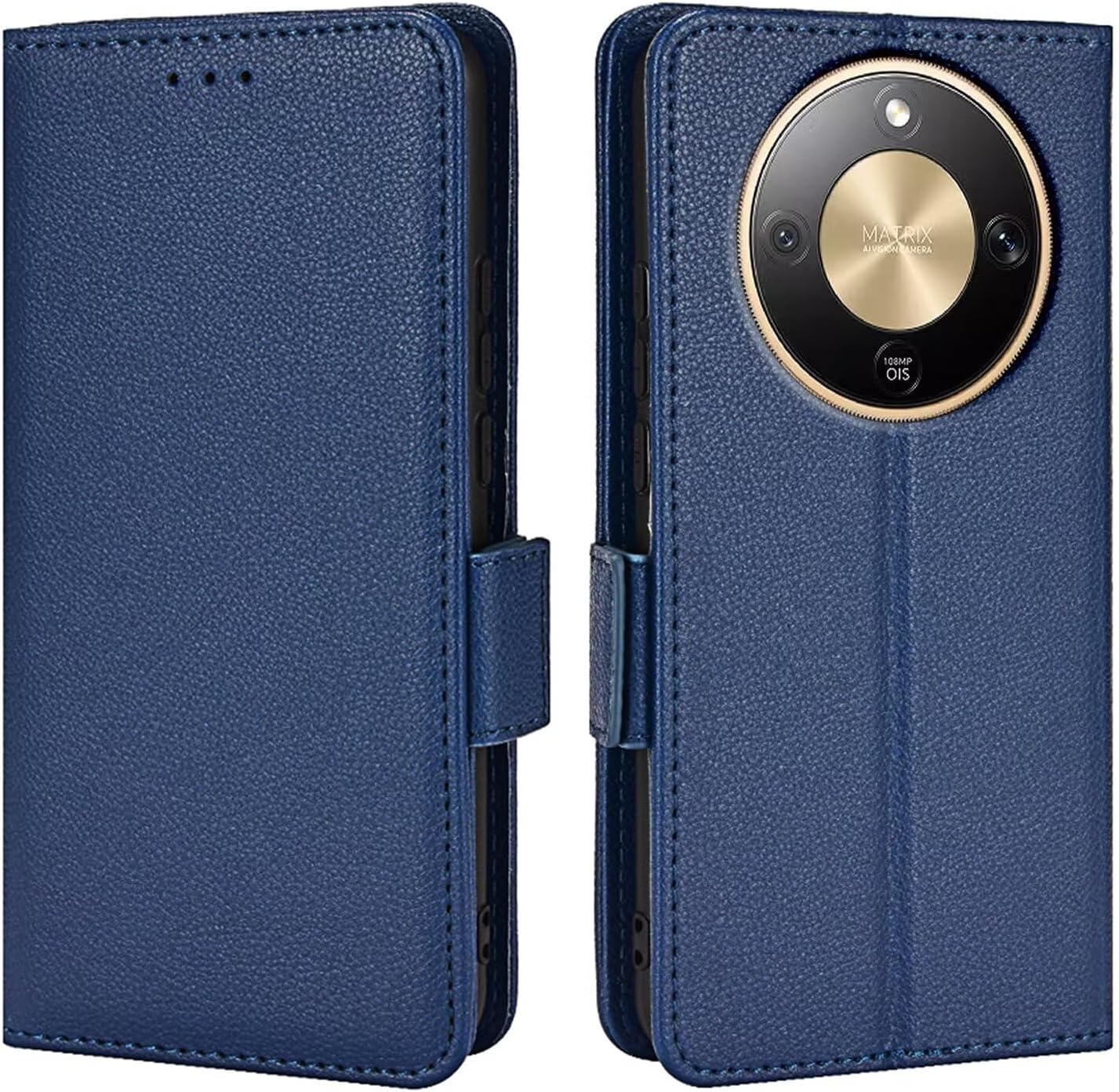 Topme Leather Case for HONOR Magic8 Lite 5G / HONOR X9D (6.79" Inches), [simple Lychee Pattern Series Phone Case] - Dark Blue
