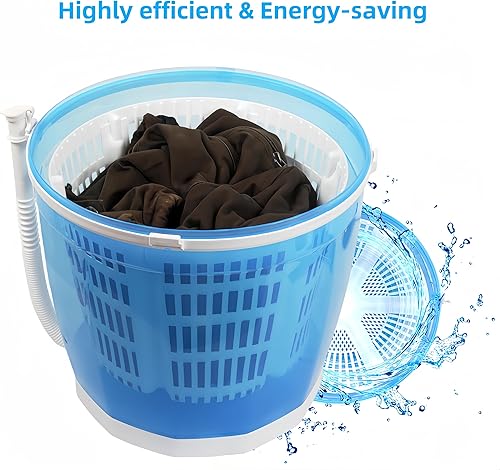 Miniatura 6 de Lavadora y secadora de ropa portátil, lavadora manual de manivela y secadora giratoria, lavadora de viaje no eléctrica para apartamento RV