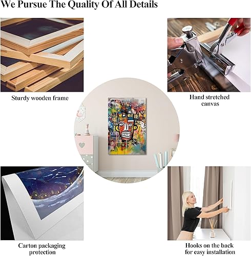Miniatura 46 de ANRUOXI Graffiti - Lienzo decorativo para pared, diseño abstracto retro, pintura urbana moderna, póster de decoración de pared de zapatos para
