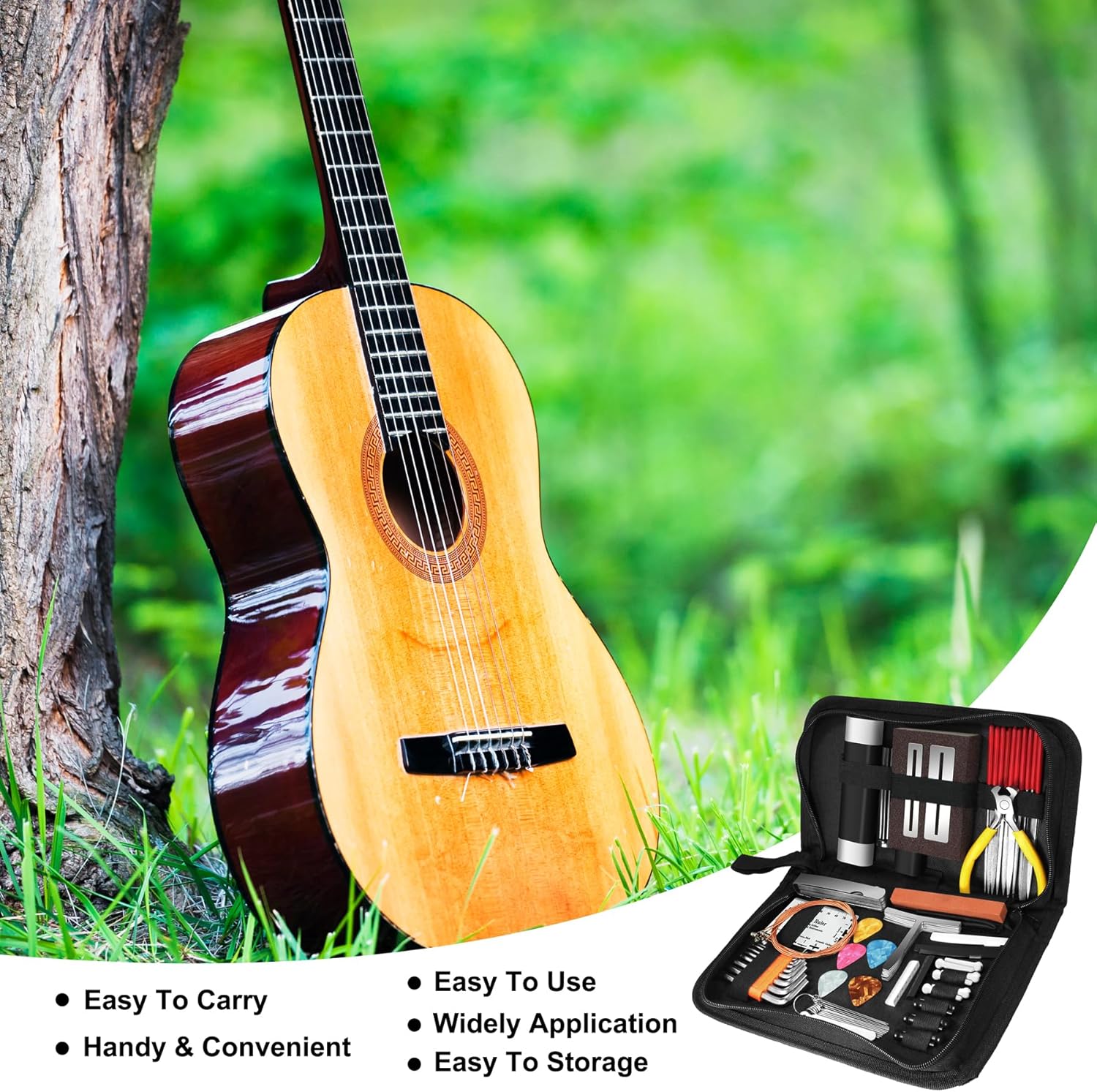 TIMDAM 79Pcs Guitar Maintenance Kit - Complete Setup & Repair Tools for Guitar, Ukulele, Bass, Mandolin, Banjo - Ideal Gifts for Musicians