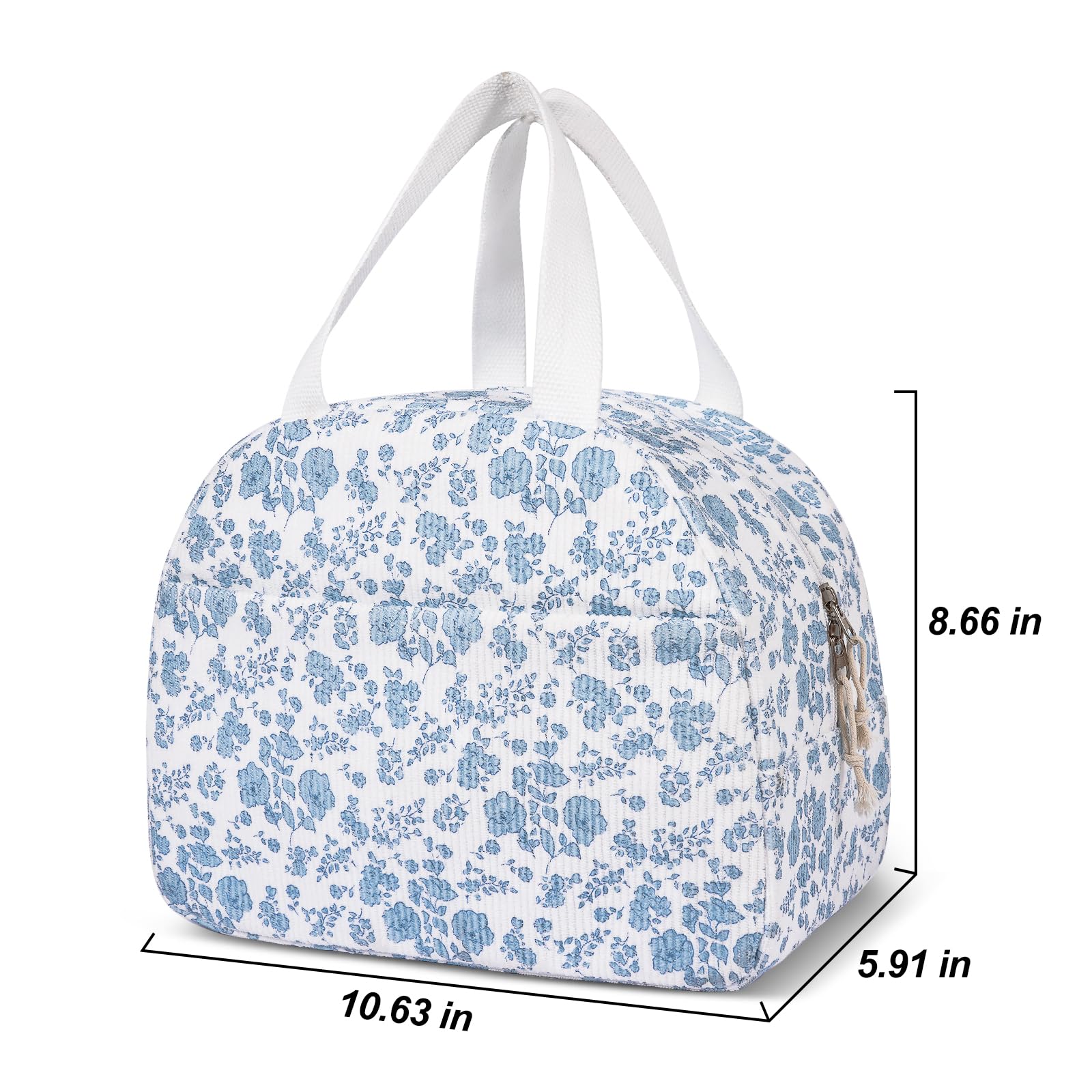 Lunch Box for Women,Cute Quilted Lunch Tote Bag,Reusable Insulated Lunch Box,Large Capacity Cooler Bag with Compartments for Work, Picnics or Travelling