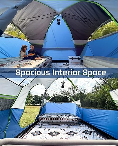 Miniatura 3 de Tienda de campaña de cúpula extendida para 8 personas con 3 habitaciones, impermeable, semi-independiente, para exteriores, con interior espacioso y