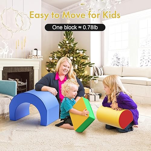 Miniatura 163 de Lischwert Bloques de escalada de espuma, juguetes de escalada suaves para niños pequeños, juego de espuma de 9 piezas para gatear y escalar con Verde