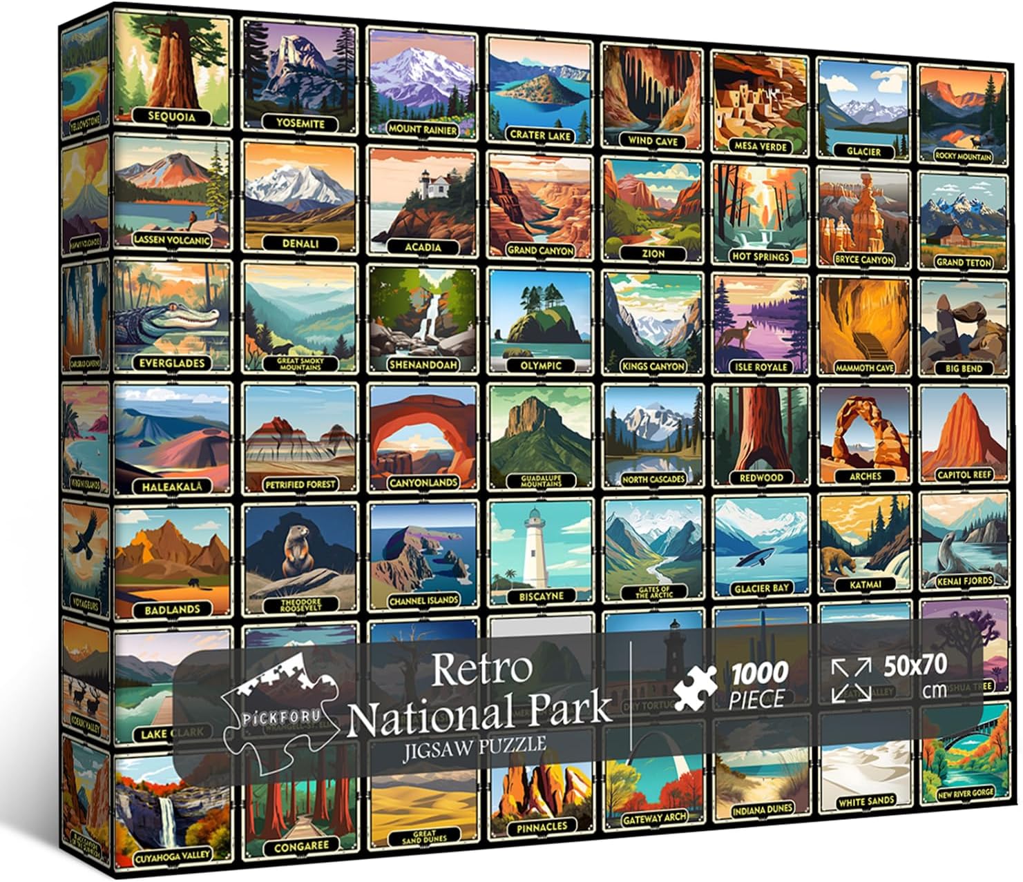 Vintage National Parks Puzzles for Adults 1000 Pieces and
