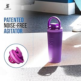 Ice Shaker Insulated Stainless Steel Shaker Bottle | 26oz, Purple Color Rush | Cold for 24+ Hours | Insulated Cup with Twist Agitator | Odor-Free Bottle for Protein Shakes, Water, Smoothies, Cocktails