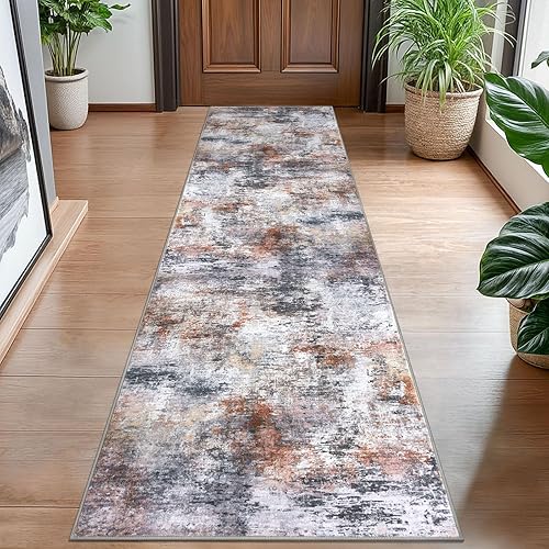 Miniatura 55 de Alfombra moderna y abstracta de área pequeña para interior de 3 x 5 pies, alfombra lavable, antideslizante, suave, verde salvia, gris, alfombra de