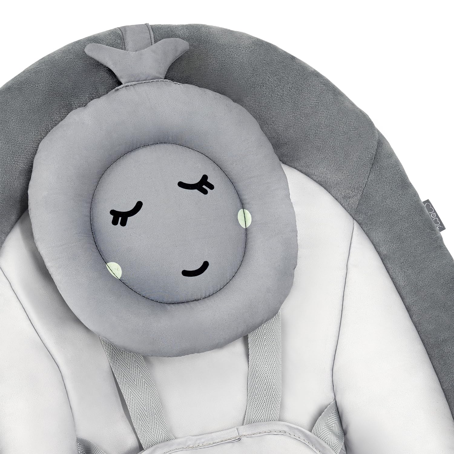 Sdraietta a dondolo MoMi LISS per neonati fino a 9 kg, pieghevole, a batteria o rete con USB, cinture 5 punti, barra con giocattoli, 6 melodie, timer, 5 velocità di oscillazione