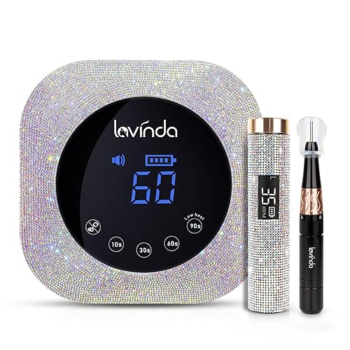 Lavinda Diamond Serise - Lámpara de uñas inalámbrica con diamantes de imitación brillantes, 35000 rpm, taladro de uñas portátil eléctrico profesional