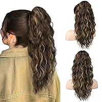 Vista 25 de SEIKEA 18" Extensión de cola de caballo con pinza de garra de resalte, PT002 Tia larga, multicapa, esponjosa, gruesa, ondulada, clip de mandíbula