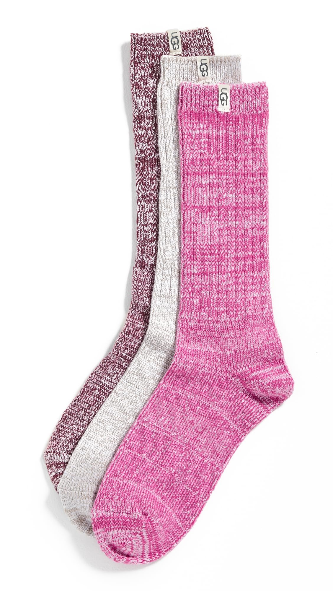 UGG womens Rib Knit Slouchy Crew 3 Pack