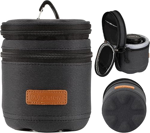 TARION Funda rígida para lente de cámara profesional, bolsa acolchada para lente de cámara, bolsa de transporte para lente DSLR SLR, a prueba de