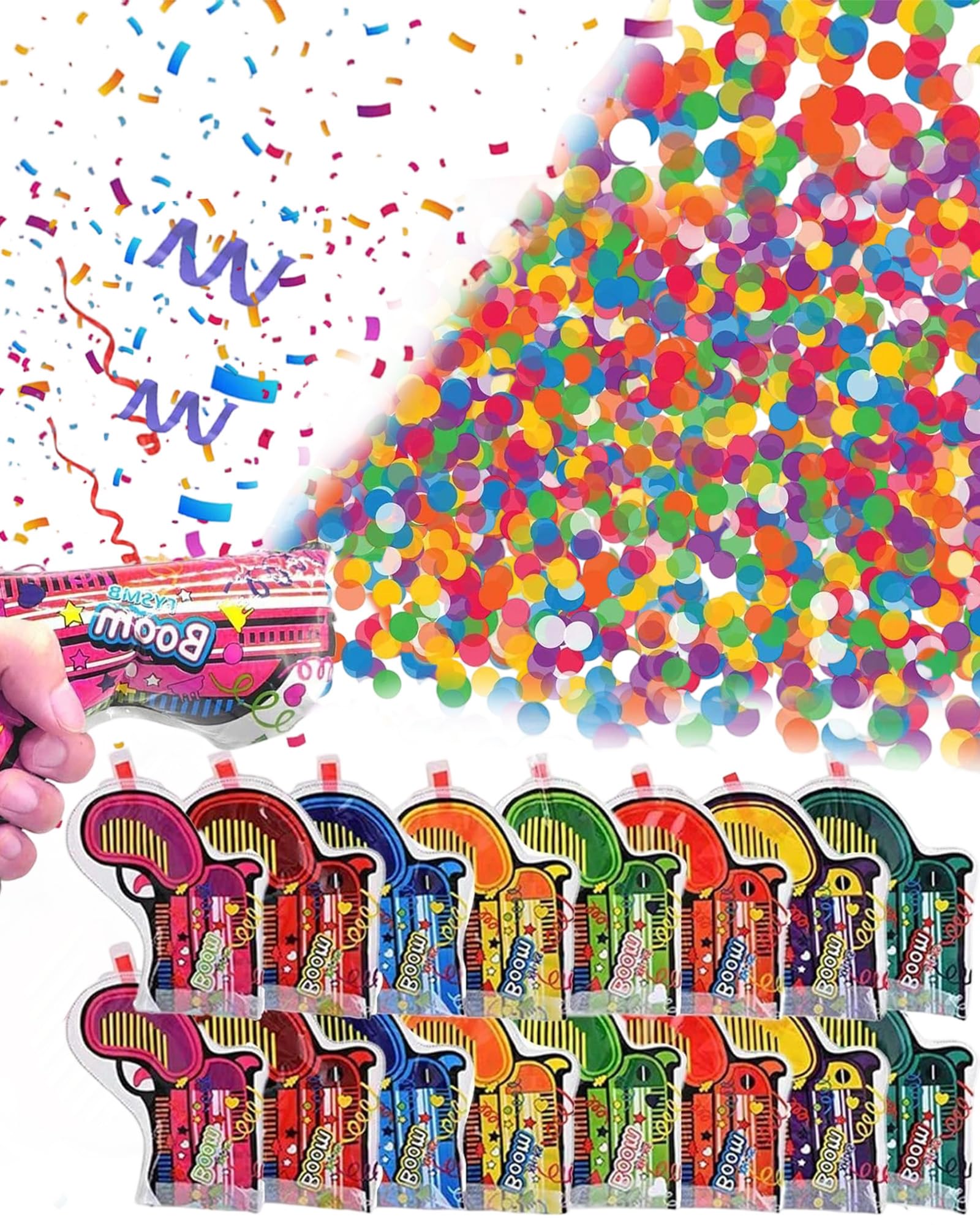 pistolet à confettis 16 pièces