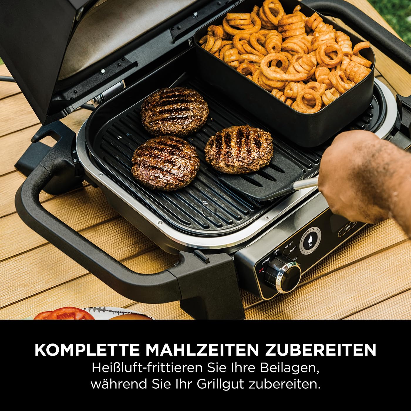 Ninja Woodfire Pro Connect XL Elektrischer BBQ Smoker Grill & Korb, Kompatibel mit Elektrogrill, Offizielles Zubehör XSKCRISPBTEUK
