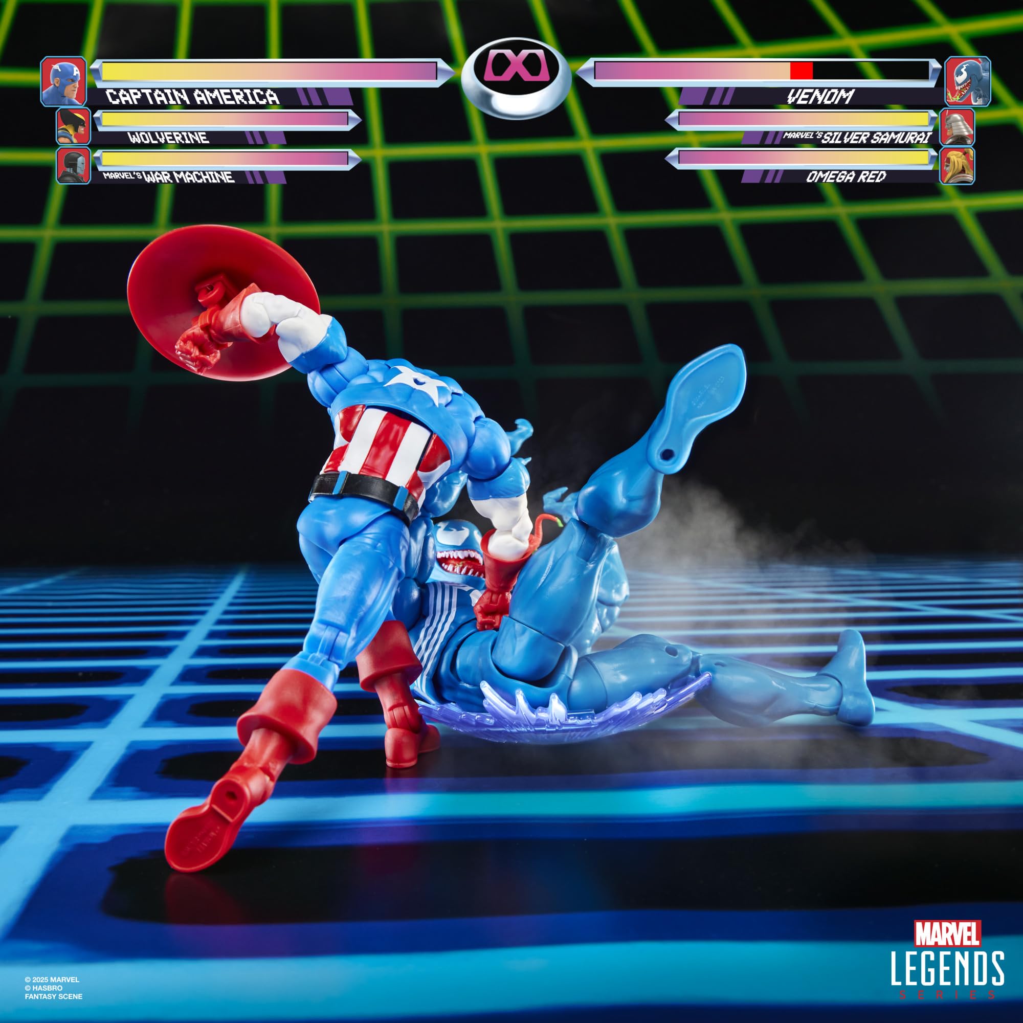 Marvel Legends Series Gamerverse Captain America vs Venom Action-Sammelfiguren, Blau