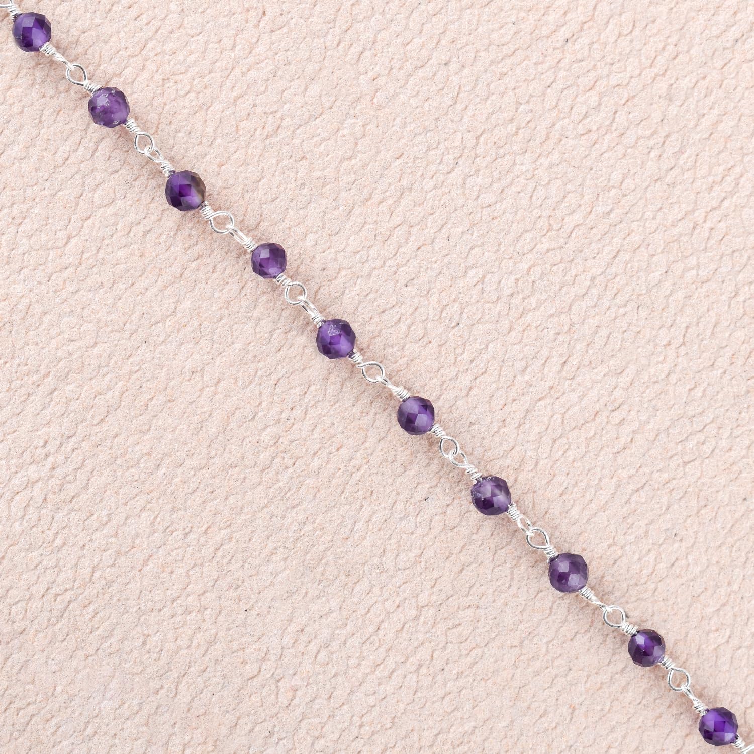 YANARA Gemstone Anklet for Women Dainty Boho Summer Beach Jewelry for Girls Handmade Rosary Charm Ankle Bracelets for her 9+1.5 inch Gifts For Her - Image 6