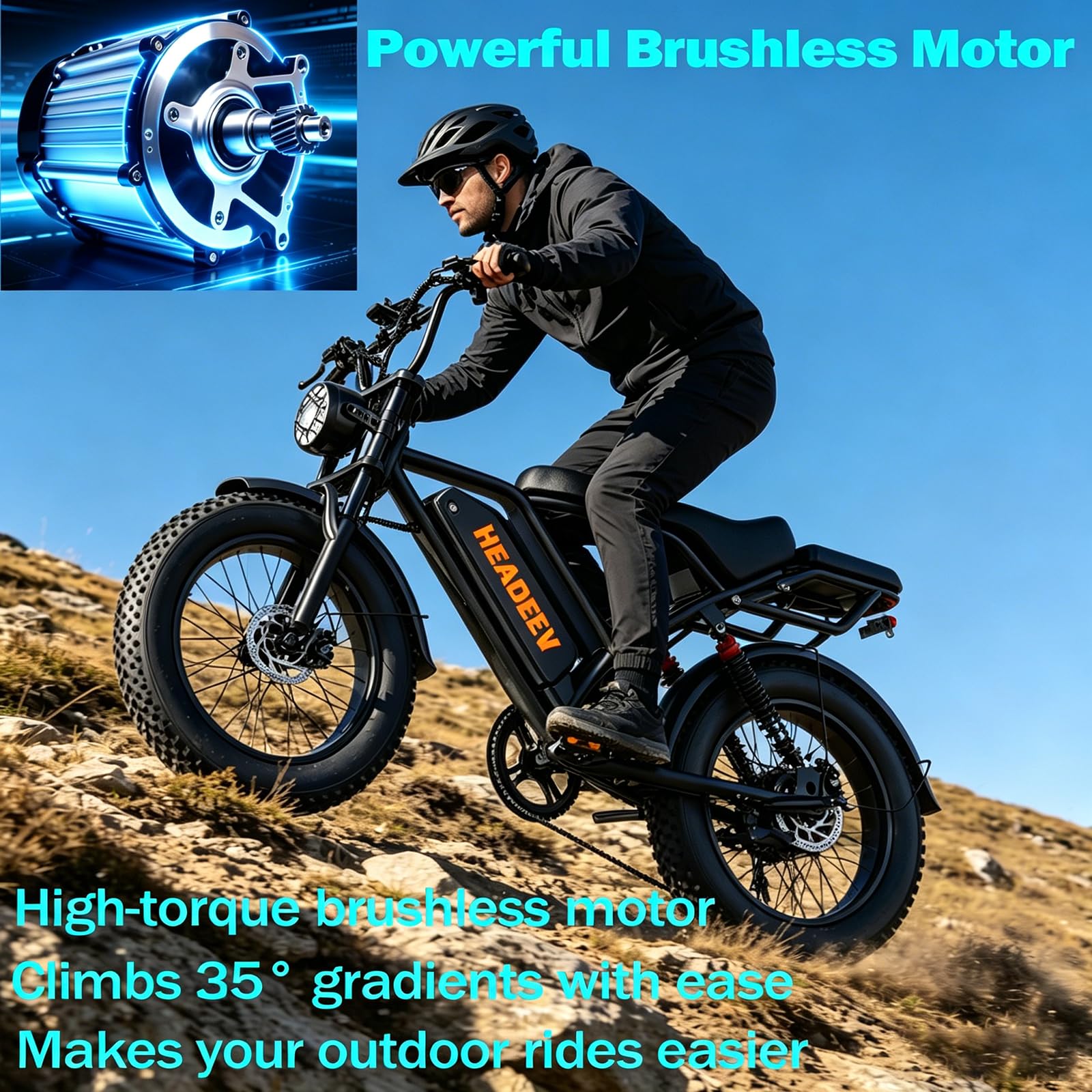 Bicicletta elettrica per adulti BK20, batteria rimovibile 48V20Ah, per addensare motociclette elettriche a pneumatici larghi antiscivolo, biciclette di montagna, biciclette pendolari, autonomia50-80KM